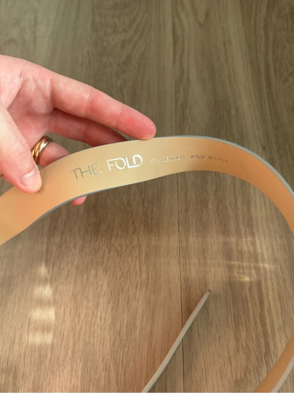 The Fold Metallic Silver Genuine Leather Wide Waist Belt Made in Italy T2